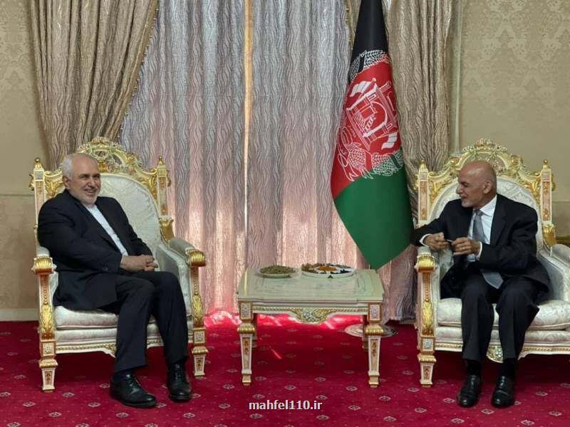 ظریف و رئیس جمهوری افغانستان روند صلح در این كشور را بررسی كردند